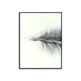 Black Striped Feather Over Black Glass Framed Wall Art