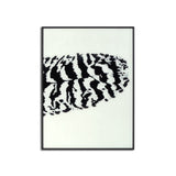 Black Striped Feather Over Black Glass Framed Wall Art