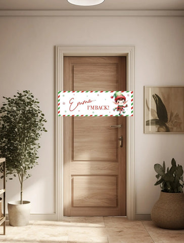 Personalised Christmas Elf PVC Banner