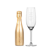 Personalised Flute & Mini Gold Bottega Prosecco Set