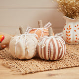 Fabric Fall Pumpkin With Tag & Hessian Stem