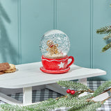 Gingerbread Teacup Resin Snow Globe