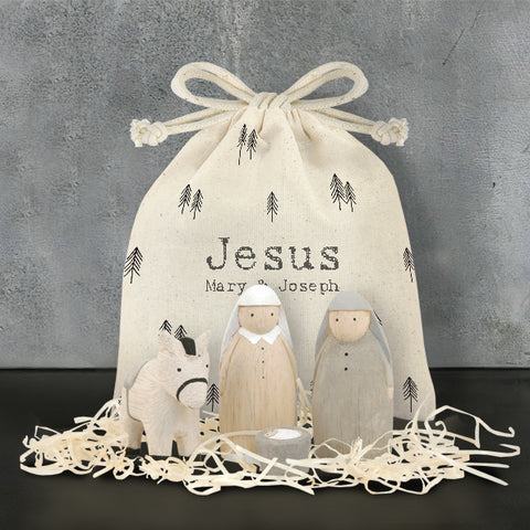 East of India Jesus, Mary & Joseph Nativity Bag Set.