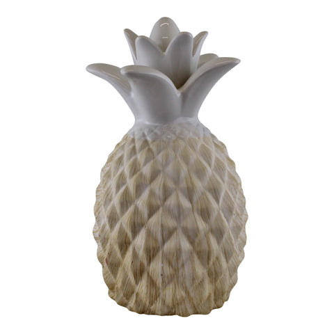 Ceramic White Pineapple Ornament 24cm.