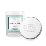 PERSONALISED RELAXATION SOY CANDLE WITH SILVER LID.