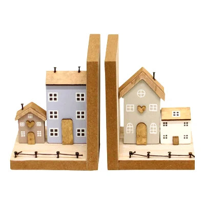 Wooden Houses Design Bookends