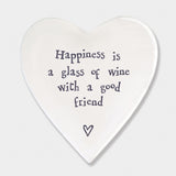 East of India Happiness Is A Glass Of Wine Porcelain Friend Coaster