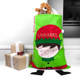 Personalised Christmas Elf Santa Sack.