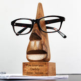 Personalised Wooden Nose-Shaped Glasses Holder.