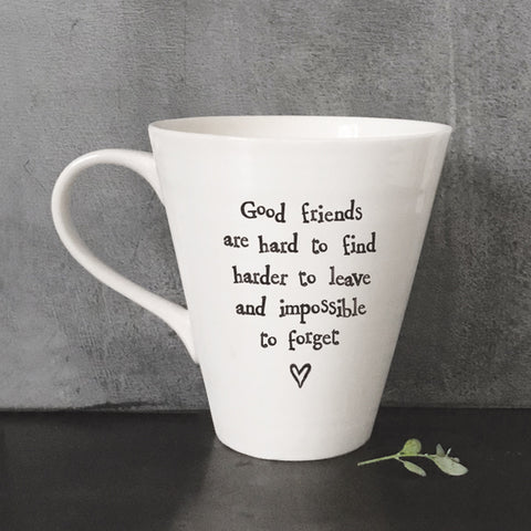 East of India Good Friends Porcelain Mug.