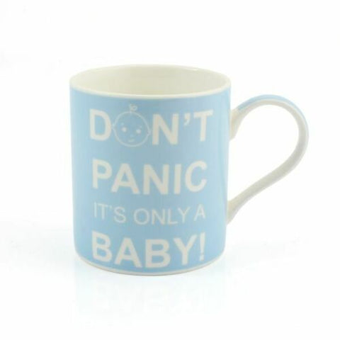 Don't Panic It's Only A Baby Mug - Blue.