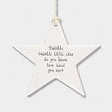 Hanging Porcelain Star - Twinkle Twinkle